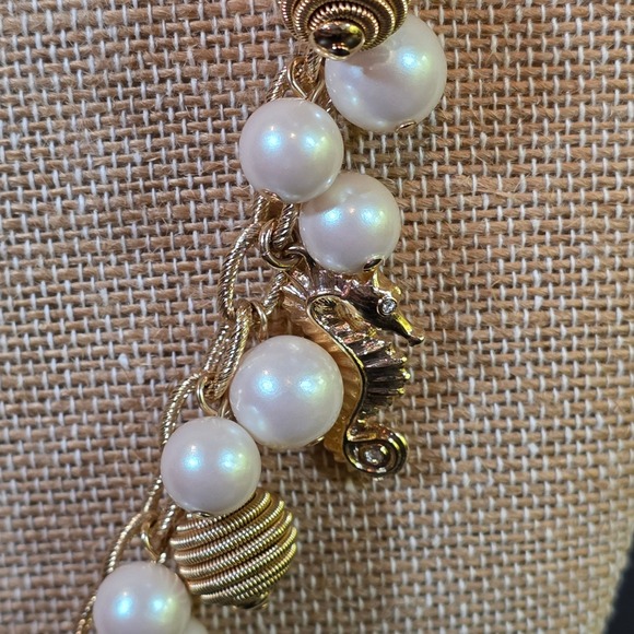 KATE SPADE‎ New York Monterey Bay 12K Gold-Plated Pearl Charm Necklace 30" - Picture 2 of 6